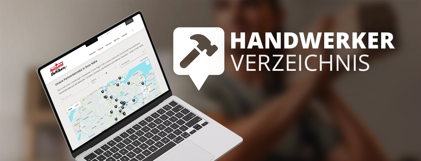 Laptop mit Abbildung der Handwerkersuche